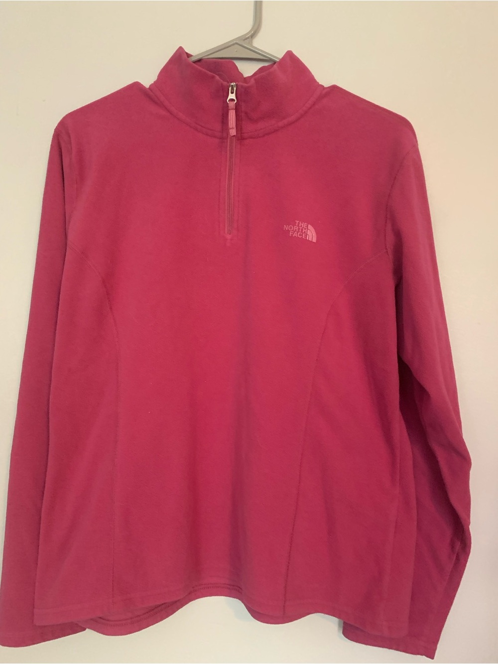 The North Face TKA 100 pink quarter zip fleece , size large